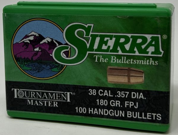STM38__64662.1738349080.1280.1280.jpg Sierra 38 Cal (.357 Dia) Reloading Bullets Tournament Master SRAA8370 180 Grain Full Metal Jacket 100 Pieces