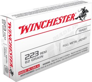 Winchester 223 Rem Ammunition USA223R3 62 Grain Full Metal Jacket 20 Rounds