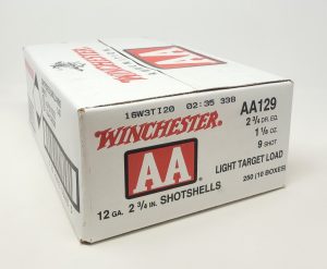 Winchester 12 Gauge Ammunition AA Light Target AA129 2-3/4" 1-1/8oz #9 250 rounds