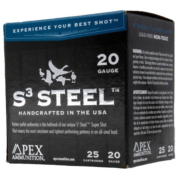 APEX 20 GA 3" S3 STEEL1 OZ. #4 25RD