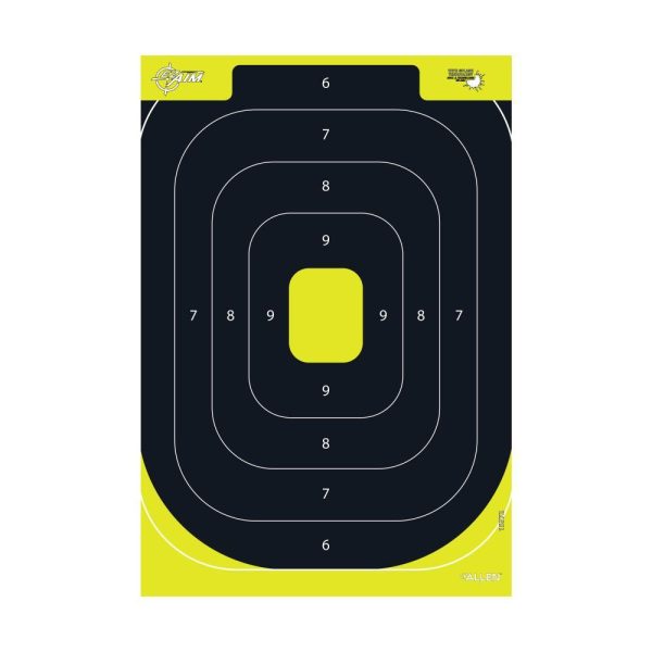 https3A2F2Fmedia.chattanoogashooting.com2Fimages2Fproduct2FAN15372302FAN1537230.jpg Allen EZ Aim Splash Reactive Paper Target IPSC Silhouette 12.5"x18.25" Yellow and Black 30 per Pad