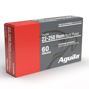 https3A2F2Fmedia.chattanoogashooting.com2Fimages2Fproduct2FAU8338AG2FAU8338AG.jpg Aguila Rifle Ammunition 22-250 Rem 60gr SP 3240 fps 20/ct