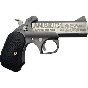 https3A2F2Fmedia.chattanoogashooting.com2Fimages2Fproduct2FBEBA250TH454102FBEBA250TH454103.jpg Bond Arms 250th Derringer .45 Colt/410 ga 2rd Capacity 4.25" Stainless Barrel Rough Finish B6 Extended Grip