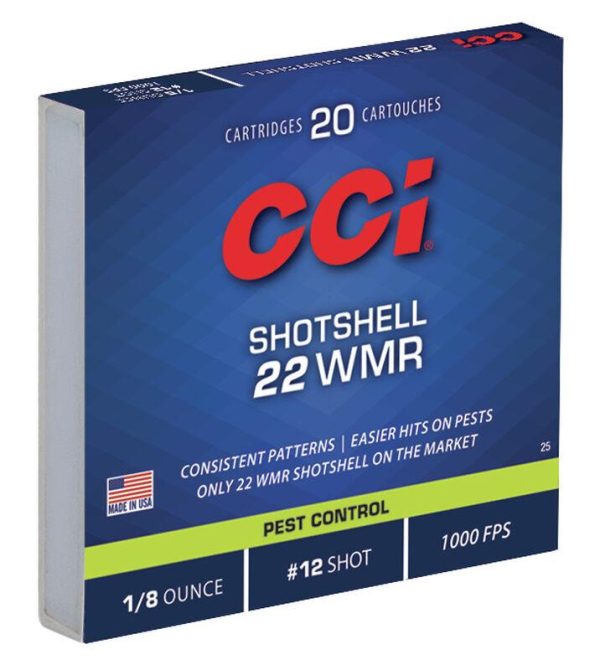 https3A2F2Fmedia.chattanoogashooting.com2Fimages2Fproduct2FCC00252FCC0025.jpg CCI Rimfire Shotshell Ammunition .22 WMR 1/8 oz #12 1000 fps 20/ct