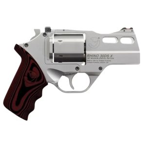 https3A2F2Fmedia.chattanoogashooting.com2Fimages2Fproduct2FCH3403532FCH340353-1.jpg Chiappa Rhino 30DS Handgun .357 Mag 6rd Capacity 3" Barrel Nickel Red with 3 Moon Clips