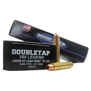 https3A2F2Fmedia.chattanoogashooting.com2Fimages2Fproduct2FDT350L140X2FDT350L140X.jpg Double Tap DT Lead Free Rifle Ammunition 350 Legend 140gr SC-HP 2285 fps 20/ct