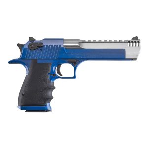 https3A2F2Fmedia.chattanoogashooting.com2Fimages2Fproduct2FDXDE50NB2FDXDE50NB4.jpg Magnum Research NRA Blue Desert Eagle Mark XIX Handgun .50 AE 7rd 6" Barrel Hogue Grip Black Accents