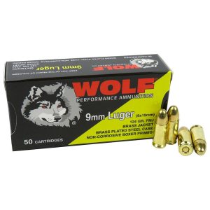 https3A2F2Fmedia.chattanoogashooting.com2Fimages2Fproduct2FDZ9X19CWFMJ2F9x192520CWFMJ.jpg Wolf (Turkish) Performance Handgun Ammunition 9mm Luger 124gr FMJ 50/ct