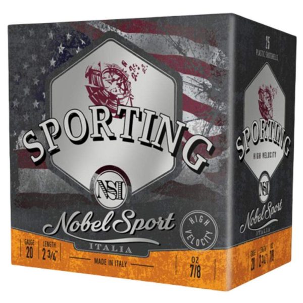 https3A2F2Fmedia.chattanoogashooting.com2Fimages2Fproduct2FEPANS20SC82FEPANS20SC75-1_1.jpg Noble Sport Target Sporting Clays Shotshells 20 ga 2-3/4" 7/8 oz 1275 fps #8 25/ct