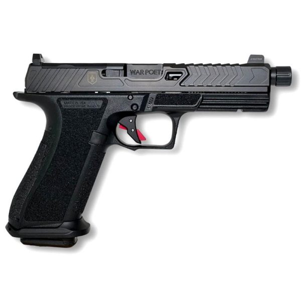 https3A2F2Fmedia.chattanoogashooting.com2Fimages2Fproduct2FEVSS20752FEVSS2075-1.jpg Shadow Systems DR920 War Poet Handgun 9mm Luger 17rd Magazines (2) 5" Threaded Barrel Black War Poet Slide Engraving with Night Sights