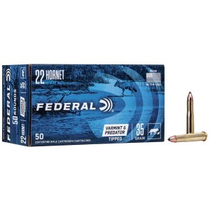 Federal American Eagle Varmint & Predator Rifle Ammunition .22 Hornet 35 gr Vtip 3000 fps 50/ct