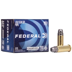 https3A2F2Fmedia.chattanoogashooting.com2Fimages2Fproduct2FFAC44SA2FFAC44SA_1.jpg Federal Champion Handgun Ammunition .44 Spl 200gr HP 870 fps 20/ct