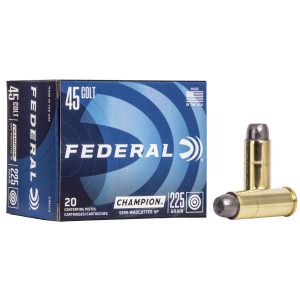 https3A2F2Fmedia.chattanoogashooting.com2Fimages2Fproduct2FFAC45LCA2FFAC45LCA_1.jpg Federal Champion Handgun Ammunition .45 Colt 225gr HP 830 fps 20/ct