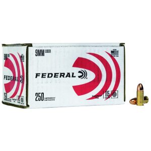 https3A2F2Fmedia.chattanoogashooting.com2Fimages2Fproduct2FFAC9115A2502FC9115A250.jpg Federal Champion Training Handgun Ammunition 9mm Luger 115 gr FMJ 1125fps 250/ct Bulk