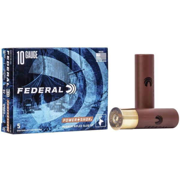 https3A2F2Fmedia.chattanoogashooting.com2Fimages2Fproduct2FFAF103FRS2FFAF103FRS_1.jpg Federal Power-Shok Hollow Point Slug Shotshells 10ga 3-1/2" Mag 1-3/4oz 1280fps Slug 5/ct
