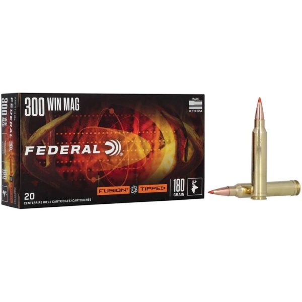 https3A2F2Fmedia.chattanoogashooting.com2Fimages2Fproduct2FFAF300WTFS32FFAF300WTFS3-1.jpg Federal Fusion Tipped Rifle Ammunition 300 Win Mag 180gr PT 2950 fps 20/ct