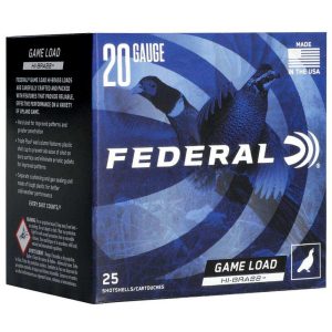 https3A2F2Fmedia.chattanoogashooting.com2Fimages2Fproduct2FFAH25862FFAH2586-1.jpg Federal Game-Shok Upland Game Hi Brass Load Shotshells 20 ga 3" 1-1/4 oz 1300 fps #6 25/ct