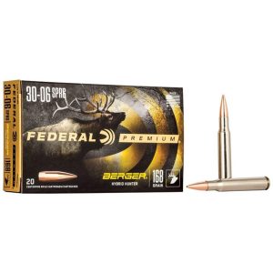 https3A2F2Fmedia.chattanoogashooting.com2Fimages2Fproduct2FFAP3006BCH12FFAP3006BCH1-1.jpg Federal Classic Hunter Berger Hybrid Rifle Ammunition .30-06 Sprg 168 gr BTHP 2800 fps 20/ct