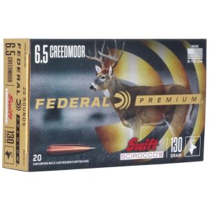 https3A2F2Fmedia.chattanoogashooting.com2Fimages2Fproduct2FFAP65CRDSS12FAP65CRDSS1.jpg Federal Swift Scirocco II Rifle Ammunition 6.5mm Creedmoor 130gr Poly Tip 2800 fps 20/ct