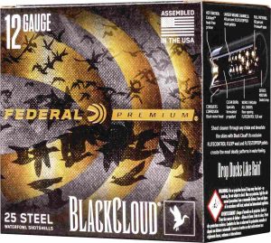 https3A2F2Fmedia.chattanoogashooting.com2Fimages2Fproduct2FFAPWBX14212FFAPWBX1421.jpg Federal Black Cloud FS Steel Shotshells 12ga 3" 1-1/4oz 1450 fps #1 25/ct