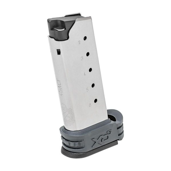 https3A2F2Fmedia.chattanoogashooting.com2Fimages2Fproduct2FFKXDS5006Y2FFKXDS5006Y.jpg Springfield XD-S Tactical Extended Magazine Grey .45 ACP 6/rd