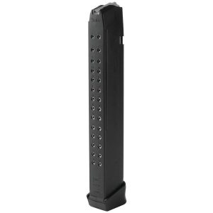https3A2F2Fmedia.chattanoogashooting.com2Fimages2Fproduct2FGL659712F33_GLMAG_0000_Angle2520Left.jpg Glock Handgun Magazine for Glock 17/34 9mm Luger 33/rd