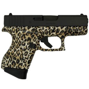 https3A2F2Fmedia.chattanoogashooting.com2Fimages2Fproduct2FGLUI4350201LP2FGLUI4350201LP-right.jpg Glock 43 Custom "Leopard Print" Handgun 9mm Luger 6rd Magazines (2) 3.4" Barrel USA