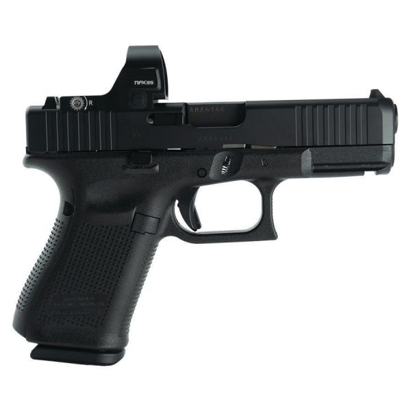 https3A2F2Fmedia.chattanoogashooting.com2Fimages2Fproduct2FGLUV1950203VIRI2Fglock_19_v_9mm_fxd_5_5_comm_15rd_usa_w_iridian_rfx35_green_dot_gluv1950203viri_0003_Right.jpg Glock V-Series Model 19 Handgun 9mm Luger 15rd Magazines (3) 4.02" Barrel Black Viridian RFX35 Green Dot US Made