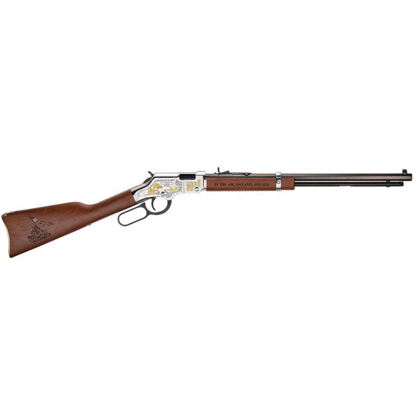 https3A2F2Fmedia.chattanoogashooting.com2Fimages2Fproduct2FHLH004MC2FHLH004MC-1.jpg Henry USMC Spirit of the Corps Tribute Edition Rifle .22 LR 16rd Capacity 20" Barrel Walnut