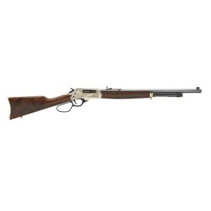 https3A2F2Fmedia.chattanoogashooting.com2Fimages2Fproduct2FHLH010BGWL2FHLH010BGWL.jpg Henry Brass Wildlife Edition Side Gate Rifle .45-70 Govt 4rd Magazine 22" Barrel Walnut Engraved Receiver Large Loop Lever