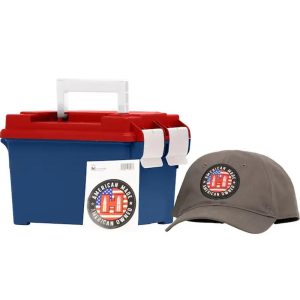 https3A2F2Fmedia.chattanoogashooting.com2Fimages2Fproduct2FHO814792FHO80908-1.jpg Hornady American Gunner Rifle Ammunition 6.5 Creedmoor 140gr BTHP 2690 fps 250/ct Loose Ammo Can with Hat/Sticker