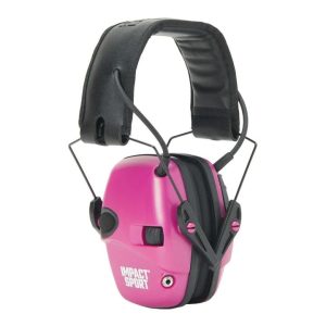 https3A2F2Fmedia.chattanoogashooting.com2Fimages2Fproduct2FHQR025332FHQR02533.jpg Howard Leight New Impact Sport Classic Small Earmuff - Berry Pink 22dB NRR