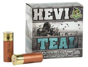 https3A2F2Fmedia.chattanoogashooting.com2Fimages2Fproduct2FHV612262FHV61226.jpg Hevi-Shot Hevi-Teal Shotshells 12 ga 2 -3/4" 1-1/8 oz 1500 fps #6 25/ct