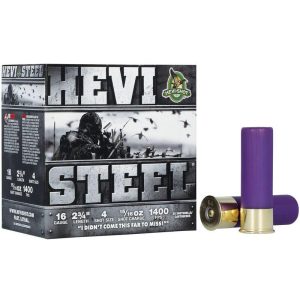 https3A2F2Fmedia.chattanoogashooting.com2Fimages2Fproduct2FHVHS616042FHVHS616041.jpg HEVI-Shot HEVI-Steel Shotshell 16ga 2-3/4" 15/16oz 1400 fps #4 25/ct