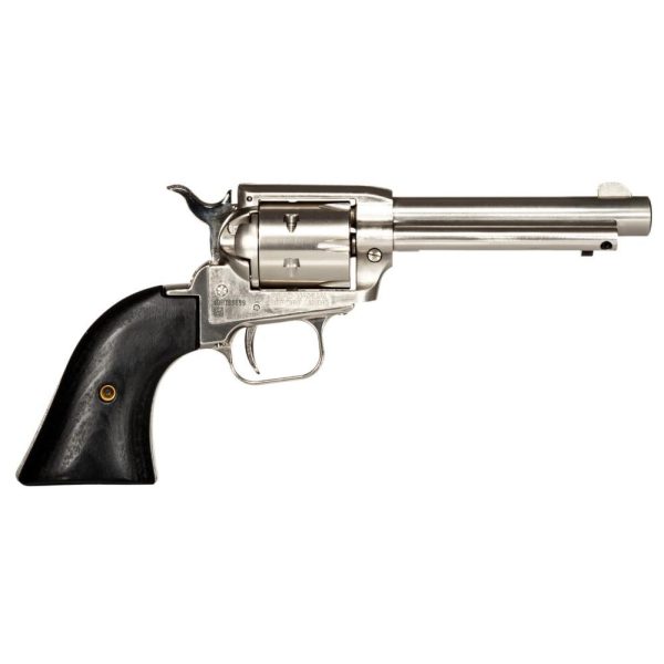 https3A2F2Fmedia.chattanoogashooting.com2Fimages2Fproduct2FHXRR22NI4BW2FHXRR22NI4BW-1.jpg Heritage Rough Rider Handgun .22 LR 6rd Capacity 4.75" Barrel Silver with Black Grips