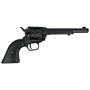 https3A2F2Fmedia.chattanoogashooting.com2Fimages2Fproduct2FHXSRR22BS6PG2FHXSRR22BS6PG-1.jpg Heritage Rough Rider Steel Frame Handgun .22 LR 6rd Capacity 6.5" Barrel Black Satin Finish Polymer Grips