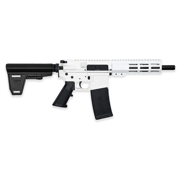 https3A2F2Fmedia.chattanoogashooting.com2Fimages2Fproduct2FIQGL15223PBWHT2FIQGL15223PBWHT1.jpg GLFA 223 Wylde Braced Pistol .223 Wylde 30rd Magazine 7.5" Nitride Barrel White Finish