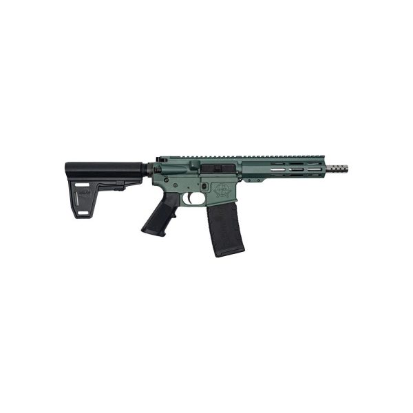 https3A2F2Fmedia.chattanoogashooting.com2Fimages2Fproduct2FIQGL15223SSPBCHG2FIQGL15223SSPBCHG1.jpg GLFA 223 Wylde Braced Pistol .223 Wylde 30rd Magazine 7.5" Stainless Steel Charcoal Green Finish