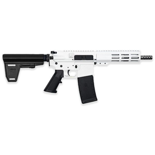 https3A2F2Fmedia.chattanoogashooting.com2Fimages2Fproduct2FIQGL15223SSPBWHT2FGL15223SSPB2520WHT.jpg GLFA 223 Wylde Braced Pistol .223 Wylde 30rd Magazine 7.5" Stainless Steel Barrel White Finish
