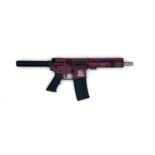 https3A2F2Fmedia.chattanoogashooting.com2Fimages2Fproduct2FIQGL15223SSPCHY2FIQGL15223SSPCHY.jpg Great Lakes AR-15 Pistol .223 Wylde 30rd Magazine 7.5" Stainless Barrel Black Cherry Finish