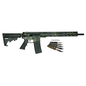 https3A2F2Fmedia.chattanoogashooting.com2Fimages2Fproduct2FIQGL15LBLKRIFLEBUNDLE2FIQGL15LBLKRIFLEBUNDLE-1.jpg Great Lakes AR-15 Rifle .223 Wylde 30rd Magazine 16" Barrel Lichen Black with 5 OTF 3-1/2" Blade Knives