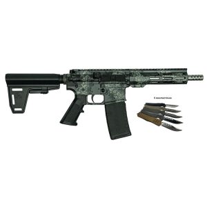 https3A2F2Fmedia.chattanoogashooting.com2Fimages2Fproduct2FIQGL15LGRYPISTOLBUNDLE2FIQGL15LGRYPISTOLBUNDLE-1.jpg Great Lakes AR-15 Pistol .223 Wylde 30rd Magazine 7" Barrel Lichen Grey with 5 OTF 3-1/2" Blade Knives