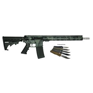 https3A2F2Fmedia.chattanoogashooting.com2Fimages2Fproduct2FIQGL15LGRYRIFLEBUNDLE2FIQGL15LGRYRIFLEBUNDLE-1.jpg Great Lakes AR-15 Rifle .223 Wylde 30rd Magazine 16" Barrel Lichen Grey with 5 OTF 3-1/2" Blade Knives