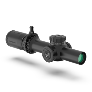 https3A2F2Fmedia.chattanoogashooting.com2Fimages2Fproduct2FIQTHK16241GF2FIQTHK16241GF-1.png Swampfox Tomahawk II Rifle Scope 1-6x24 30mm SFP BFO Green Illum. Black