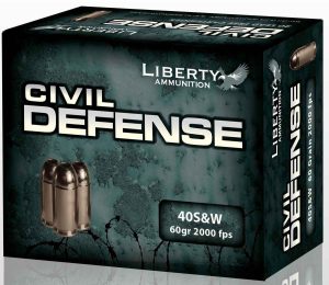 https3A2F2Fmedia.chattanoogashooting.com2Fimages2Fproduct2FIVLACD400122FIVLACD40012.jpg Liberty Civil Defense Handgun Ammunition .40 S&W 60 gr SCHP 2000 fps 20/ct