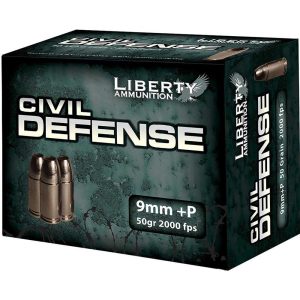 https3A2F2Fmedia.chattanoogashooting.com2Fimages2Fproduct2FIVLACD90142FIVLACD9014-1.jpg Liberty Civil Defense Handgun Ammunition 9mm (+P) 50gr SCHP 2000 fps 20/ct