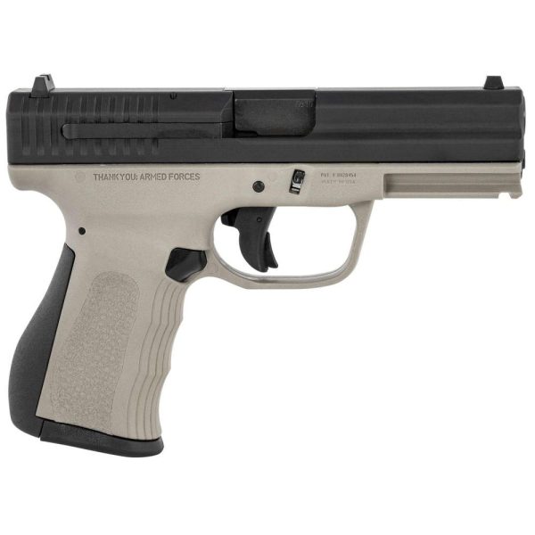 https3A2F2Fmedia.chattanoogashooting.com2Fimages2Fproduct2FJJFMKG9C1G2SSS2FJJFMKG9C1G2SSS.jpg FMK Firearms 9C1G2 FAT Handgun 9mm 14/rd 4" Barrel Titanium Grey Grip with Black Slide
