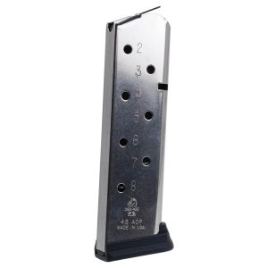 https3A2F2Fmedia.chattanoogashooting.com2Fimages2Fproduct2FKACM4519118S2FKACM4519118S-1.jpg Check-Mate Full Size 1911 Handgun Magazine Stainless Steel .45 ACP 8/rd