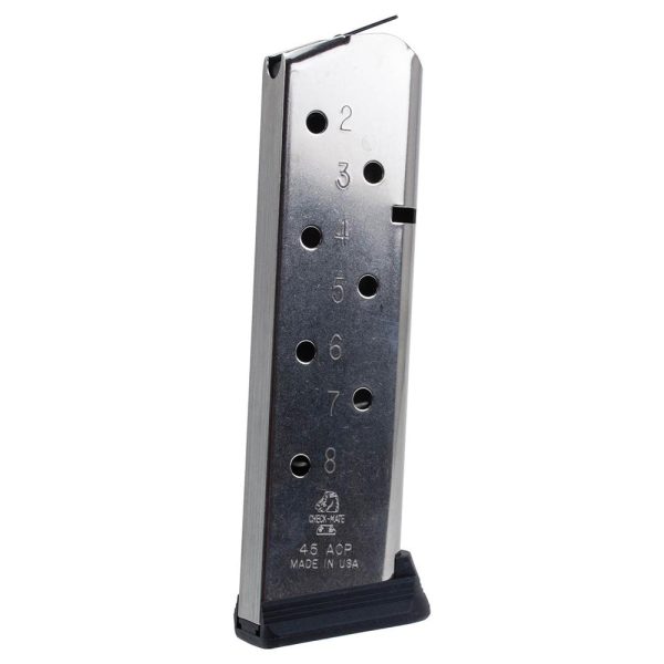 https3A2F2Fmedia.chattanoogashooting.com2Fimages2Fproduct2FKACM4519118S2FKACM4519118S-1.jpg Check-Mate Full Size 1911 Handgun Magazine Stainless Steel .45 ACP 8/rd