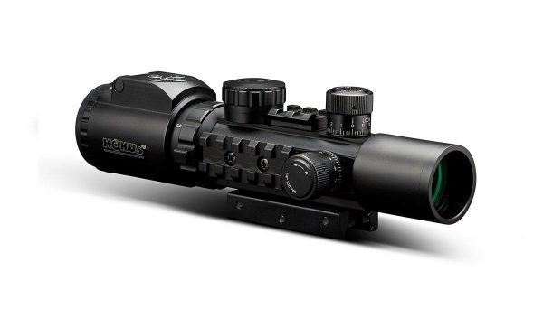 https3A2F2Fmedia.chattanoogashooting.com2Fimages2Fproduct2FKL71702FKL7170.jpg KONUSPRO AS34 Rifle Scope - 2-6x28mm 34mm SFP Engraved/Illum Mil-Dot Black Matte